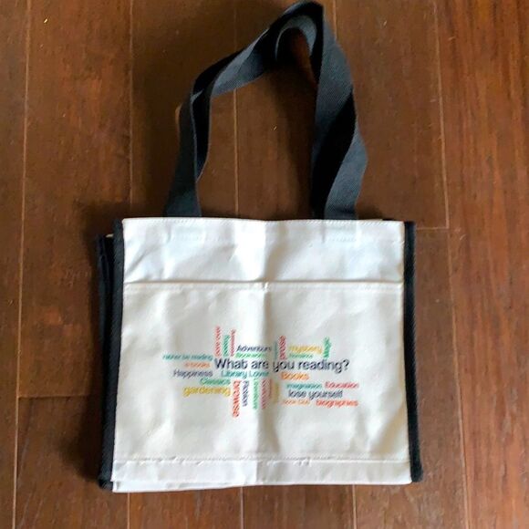 NEW Canvas Tote Bag – “What Are You Reading?” Word Art Print – Book Lover Gift - Picture 2 of 4